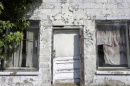 an abandoned storefront in Lewiston-Woodville, N.C.
