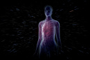 illustration of radiation entering a body