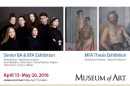 FOR IMMEDIATE RELEASE: MUSEUM OF ART, UNH, SENIOR BA & BFA EXHIBITION AND MFA THESIS EXHIBITION
