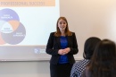 Melissa Lyon, director of CaPS at UNH Manchester, presents the Wildcat Way to Professional Success 