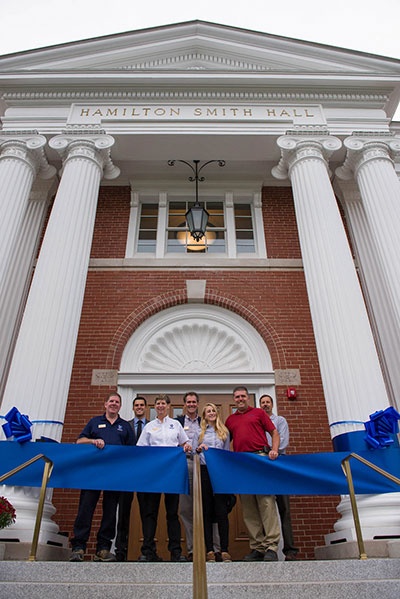 the ribbon cutting at the Hamilton Smith hall grand opening