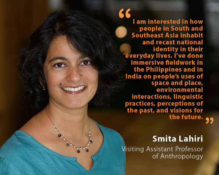 Smita Lahiri, UNH Visiting Assistant Professor of Anthropology, and quote