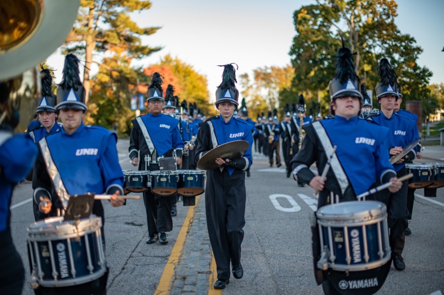 Drummers in UNH's homecoming parade