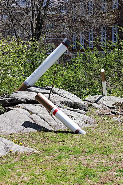 a sculpture of cigarettes called This Is My Ashtray by UNH student Laurel Sargent '17