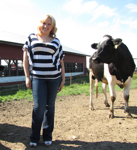 Rosie Cabral a Ph.D. student conducts her primary research at the Fairchild Dairy at UNH