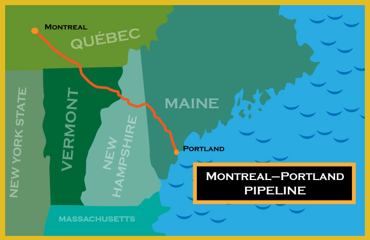 map of the portland montreal pipeline